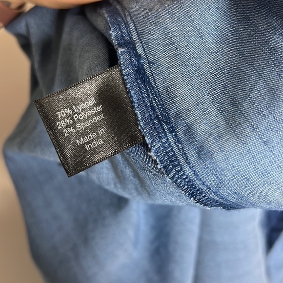 NWT Lane Bryant Convertible Off-The-Shoulder Chambray Fit & Flare Dress - Picture 10 of 10